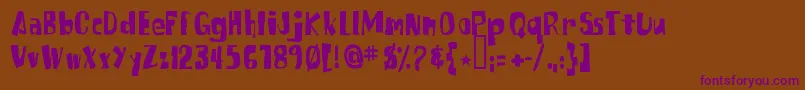 SpongefontSquaretype Font – Purple Fonts on Brown Background