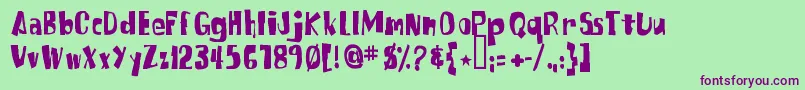 fuente SpongefontSquaretype – Fuentes Moradas Sobre Fondo Verde