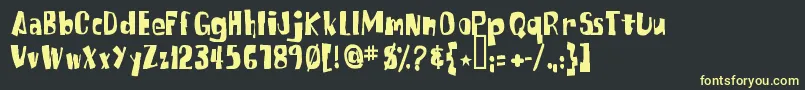 SpongefontSquaretype-Schriftart – Gelbe Schriften auf schwarzem Hintergrund