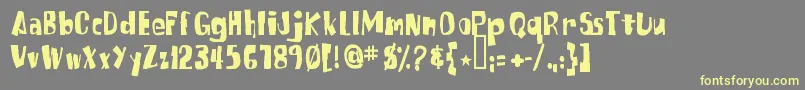 フォントSpongefontSquaretype – 黄色のフォント、灰色の背景