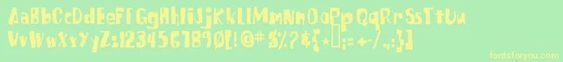 Шрифт SpongefontSquaretype – жёлтые шрифты на зелёном фоне