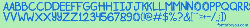 Bogor Font – Blue Fonts on Green Background