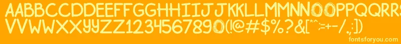 Bogor-fontti – keltaiset fontit oranssilla taustalla