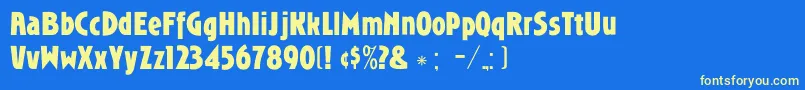 RoslyngothicmediumDg Font – Yellow Fonts on Blue Background