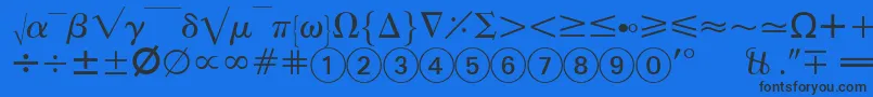 EuropeanPi2 Font – Black Fonts on Blue Background