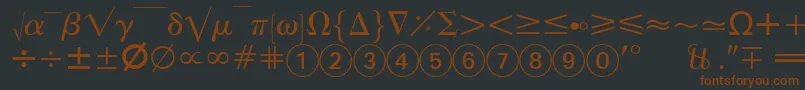 EuropeanPi2-fontti – ruskeat fontit mustalla taustalla