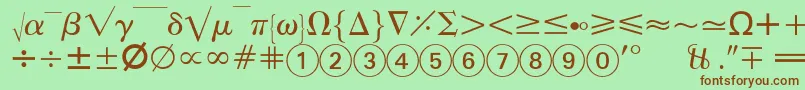 EuropeanPi2 Font – Brown Fonts on Green Background