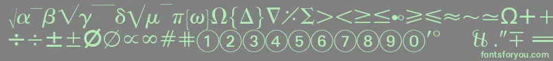 EuropeanPi2 Font – Green Fonts on Gray Background