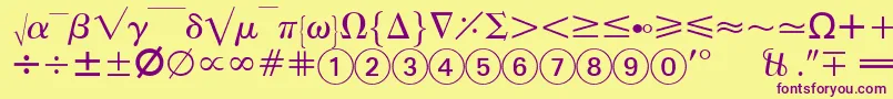 EuropeanPi2 Font – Purple Fonts on Yellow Background