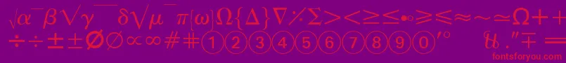 EuropeanPi2 Font – Red Fonts on Purple Background