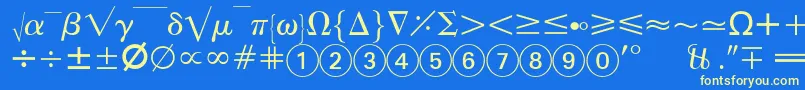 EuropeanPi2 Font – Yellow Fonts on Blue Background