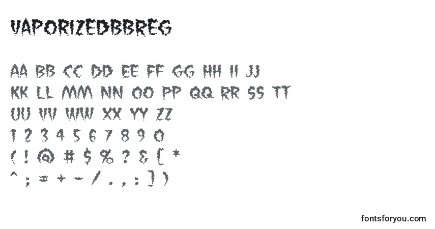 Czcionka VaporizedbbReg – alfabet, cyfry, specjalne znaki
