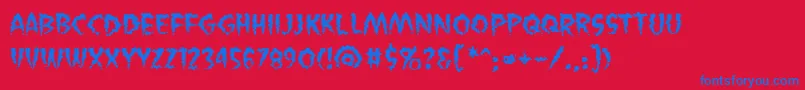 VaporizedbbReg Font – Blue Fonts on Red Background