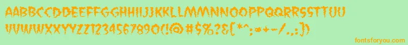 VaporizedbbReg Font – Orange Fonts on Green Background