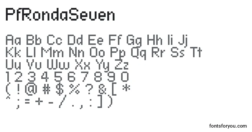 A fonte PfRondaSeven – alfabeto, números, caracteres especiais