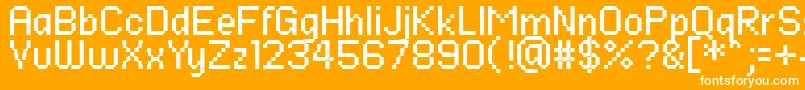 PfRondaSeven Font – White Fonts on Orange Background