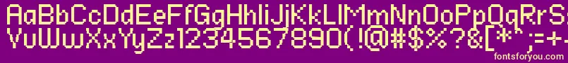 PfRondaSeven Font – Yellow Fonts on Purple Background
