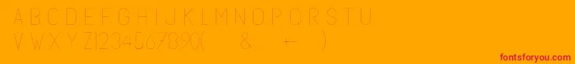 Subtlesansultralight-Schriftart – Rote Schriften auf orangefarbenem Hintergrund