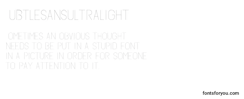 Review of the Subtlesansultralight (52728) Font
