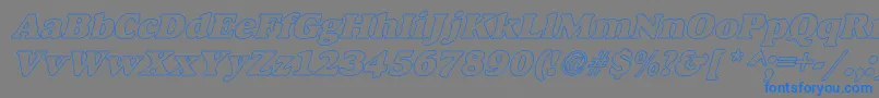 AlfredoHeavyHollowItalic Font – Blue Fonts on Gray Background