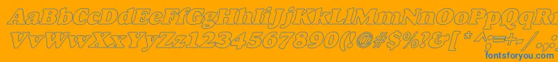 AlfredoHeavyHollowItalic Font – Blue Fonts on Orange Background