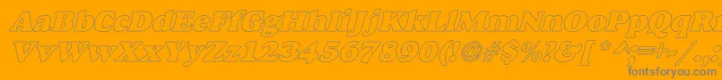 AlfredoHeavyHollowItalic Font – Gray Fonts on Orange Background