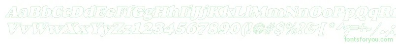 AlfredoHeavyHollowItalic Font – Green Fonts on White Background
