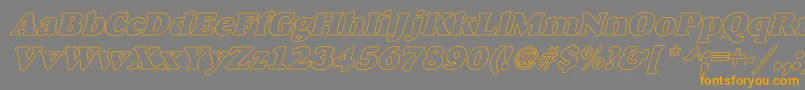 Шрифт AlfredoHeavyHollowItalic – оранжевые шрифты на сером фоне