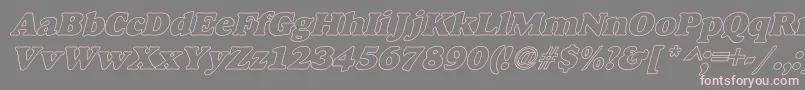 AlfredoHeavyHollowItalic Font – Pink Fonts on Gray Background