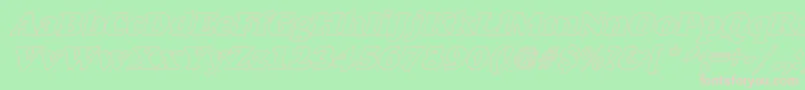 AlfredoHeavyHollowItalic Font – Pink Fonts on Green Background