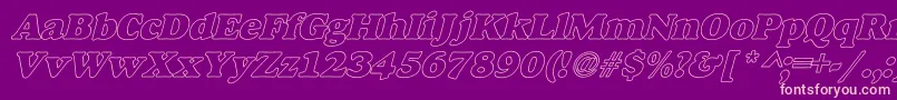 AlfredoHeavyHollowItalic Font – Pink Fonts on Purple Background