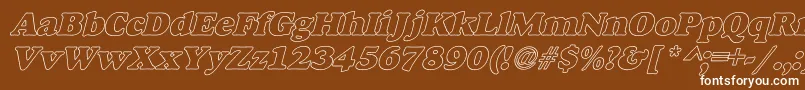 AlfredoHeavyHollowItalic Font – White Fonts on Brown Background