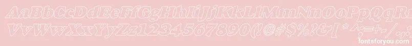 AlfredoHeavyHollowItalic Font – White Fonts on Pink Background