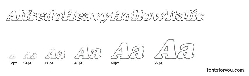 Размеры шрифта AlfredoHeavyHollowItalic