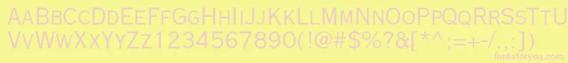 フォントCopperplategothicstd29ab – ピンクのフォント、黄色の背景