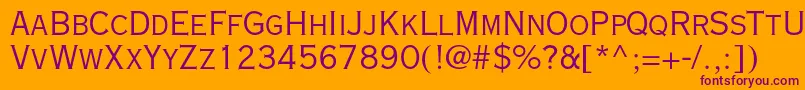 Шрифт Copperplategothicstd29ab – фиолетовые шрифты на оранжевом фоне