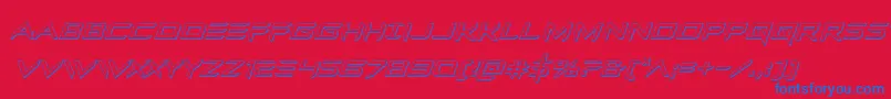 Ferretface3Dital-Schriftart – Blaue Schriften auf rotem Hintergrund