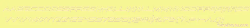 Ferretface3Dital-fontti – vaaleanpunaiset fontit keltaisella taustalla