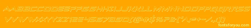 Ferretface3Dital Font – Yellow Fonts on Orange Background