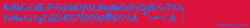 フォントSketcha – 赤い背景に青い文字