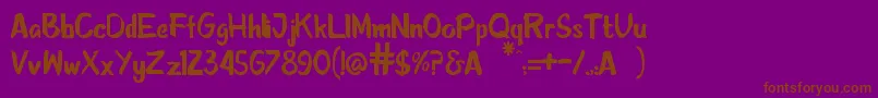 Sketcha-fontti – ruskeat fontit violetilla taustalla
