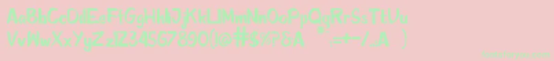 Sketcha Font – Green Fonts on Pink Background