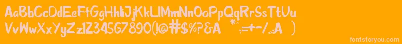 フォントSketcha – オレンジの背景にピンクのフォント