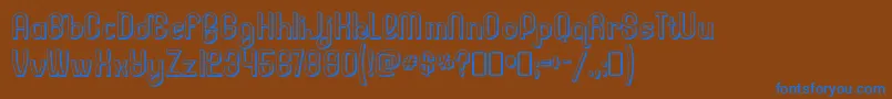 LesserconcernshadowRegular Font – Blue Fonts on Brown Background
