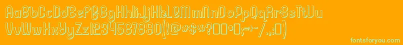 LesserconcernshadowRegular Font – Green Fonts on Orange Background