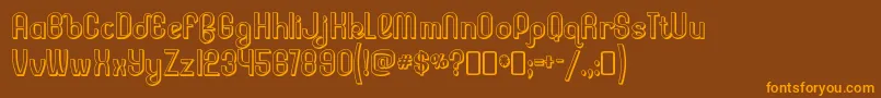 LesserconcernshadowRegular Font – Orange Fonts on Brown Background