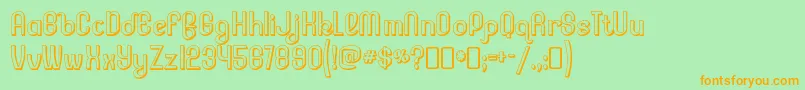 LesserconcernshadowRegular Font – Orange Fonts on Green Background