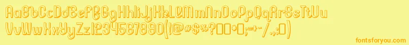 LesserconcernshadowRegular Font – Orange Fonts on Yellow Background