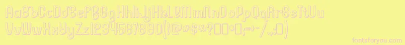 LesserconcernshadowRegular Font – Pink Fonts on Yellow Background