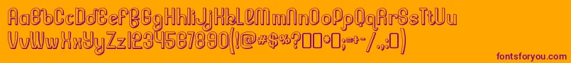 LesserconcernshadowRegular Font – Purple Fonts on Orange Background